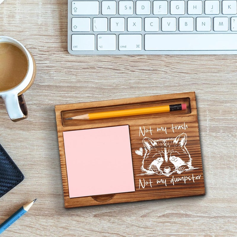 akeke Not My Trash Not My Dumpster Sticky Notes Holder, Raccoon Gifts for Women, Funny Mental Health Gifts, Raccoon Lover Humor Self-Stick Note Pad Holders GAA67 - Image 3